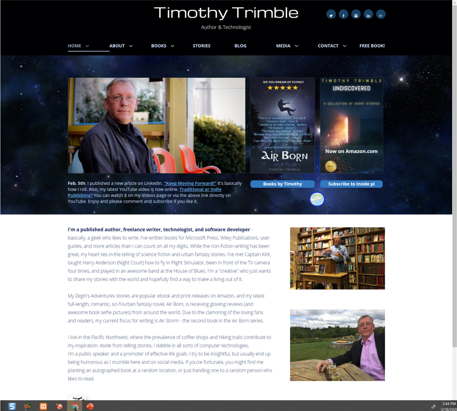 Picture of timothytrimble.com site