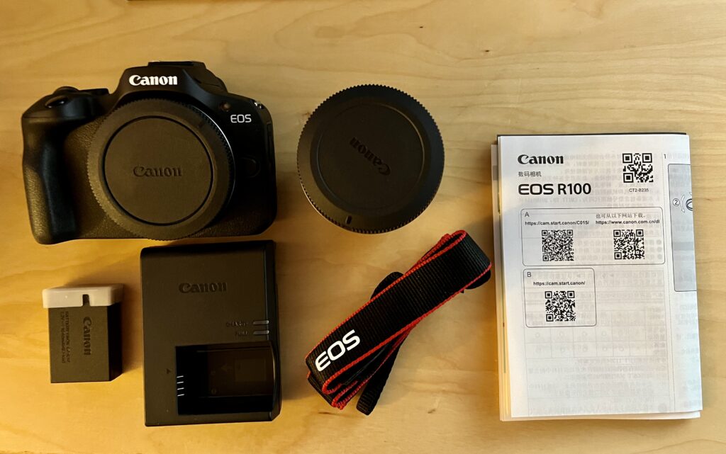 Picture of Canon Camera unboxed.