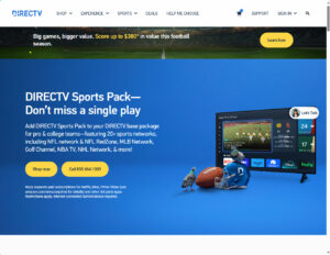 Screenshot of directv.com home page.